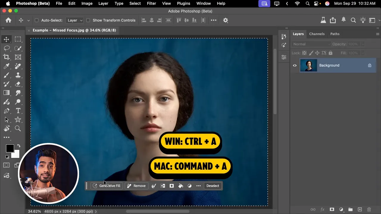 Example of missed focus on portrait eyes vs hair