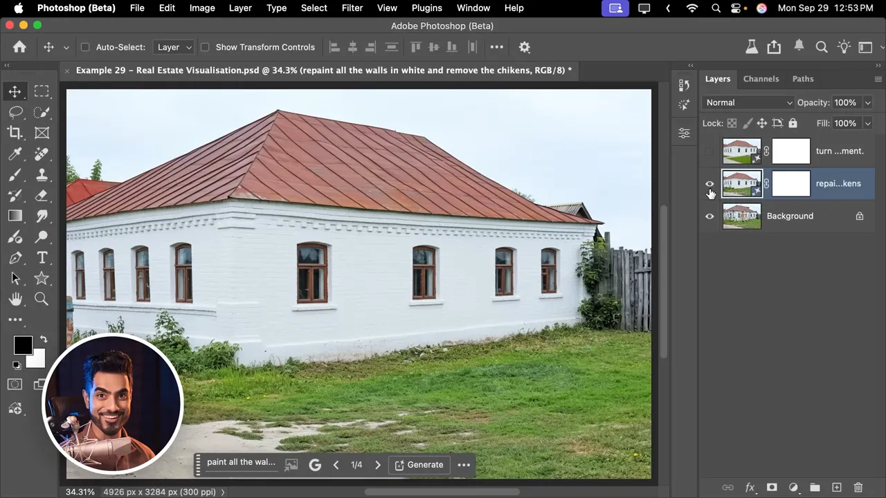 Real estate flip: before and after visualization
