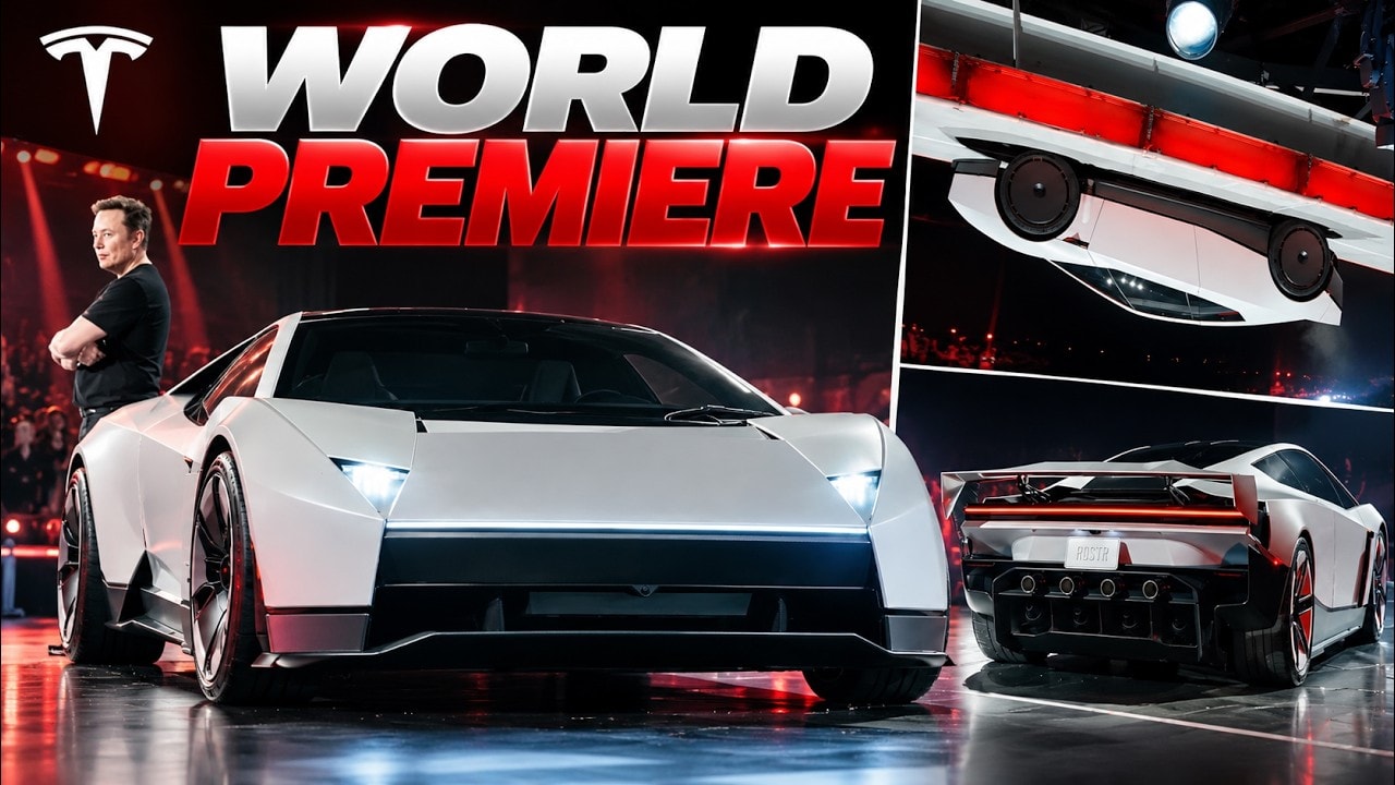video thumbnail for 'Tesla Roadster Finally Unveiled – Elon Musk's Wildest Car Yet'